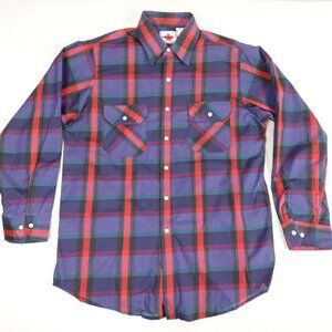 NEW Vintage MWG Western Shirt Mens Large Colorful Collared Casual Button Up NWOT